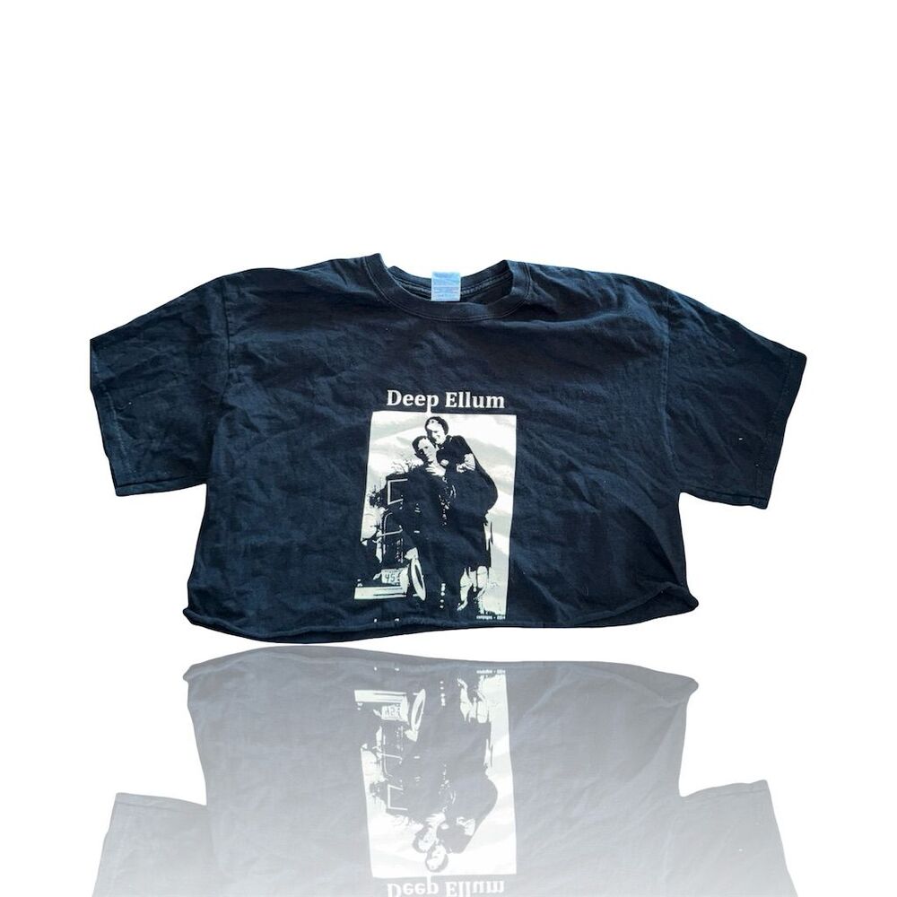 Deep Ellum Bonnie and Clyde Graphic T-Shirt Black Unisex Size L